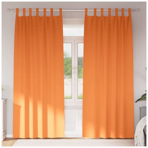 Tende con tende 2 pcs Arancione Vivo Poliestere - Foto 2
