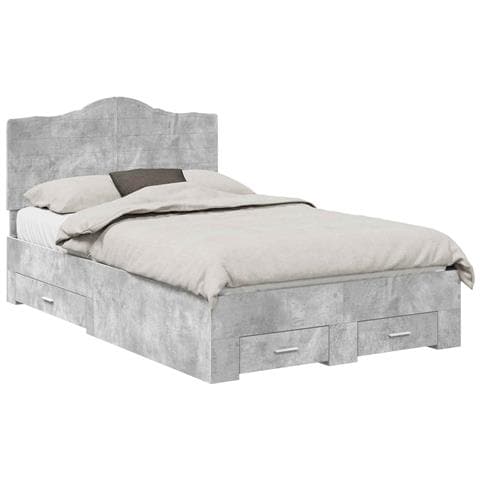 Struttura del letto con cassetto Grigio cemento 120 x 190 cm - Foto 1