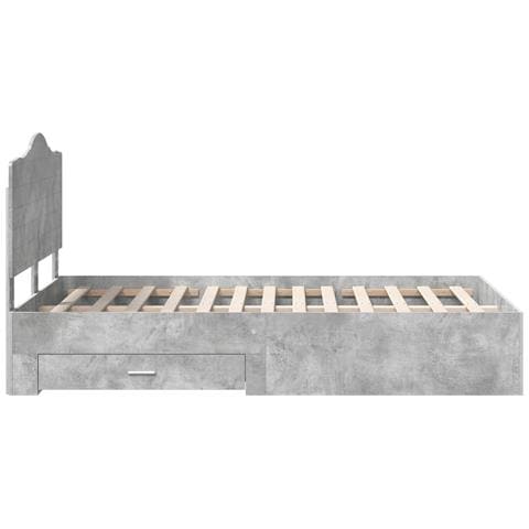 Struttura del letto con cassetto Grigio cemento 120 x 190 cm - Foto 9