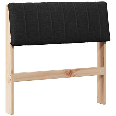 Testiera imbottita Nero 80 cm Pino massello - Foto 1