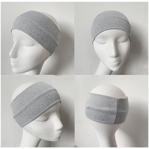 Set Di 2 Fasce Elastiche Sportive Con Strass - Grigio Argento, Fascia Larga Per Yoga - Foto 2