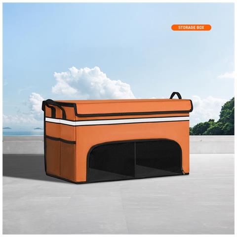 Organizzatore Per Bagagliaio Auto Pieghevole A Doppio Strato Di Grande Capacità - Tessuto Oxford Orange - Foto 2