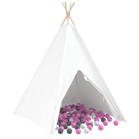 Tenda Teepee Bianco 120 x 120 x 150 cm Tessuto e Plastica - Foto 1