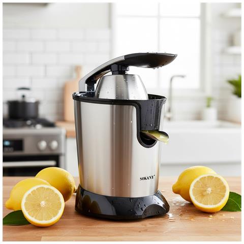 Spremiagrumi Elettrico 350w 400ml A Estrazione Rapida, Argento - Foto 2