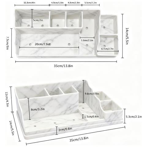 Organizzatore Porta Spazzolini Da Bagno In Silicone 2-in-1 - Contenitore Con Vassoio Di Drenaggio White - Foto 7