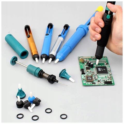 Pompa Dissaldante Manuale - Rimozione Precisa Di Saldature | Lunghezza 208mm, Forza Aspirazione 35cm-hg | Uso Universale Per Elettronica - Foto 2