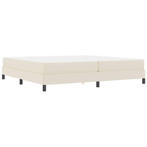 Struttura del letto con materasso Crema 200 x 200 cm Tessuto - Foto 9