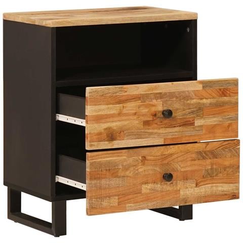 Mobiletto da Letto con cassetto Marrone 50 x 33 x 62 cm - Foto 2