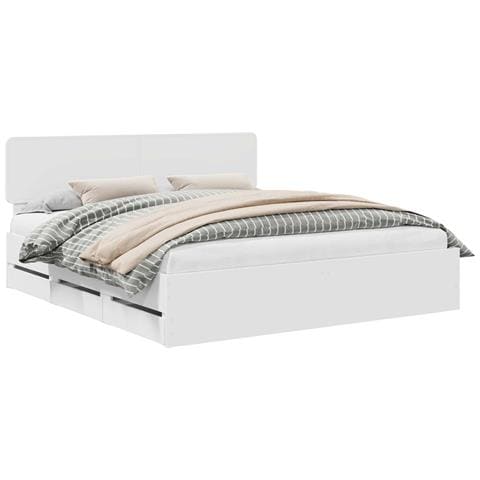 Struttura del letto Bianco 200 x 200 cm Legno Ingegnerizzato - Foto 1