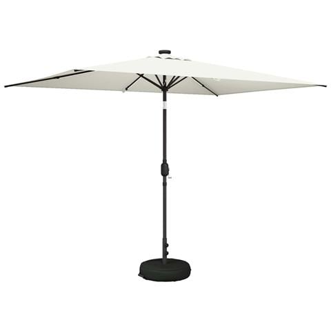 Parasol da Giardino con Luci LED 200 x 300 cm Poliestere Crema - Foto 1