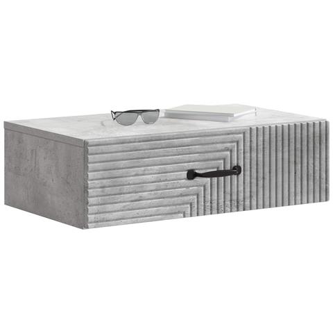 Tavolino da Parete Laterale Grigio Cemento 59 x 34,5 x 17 cm - Foto 2