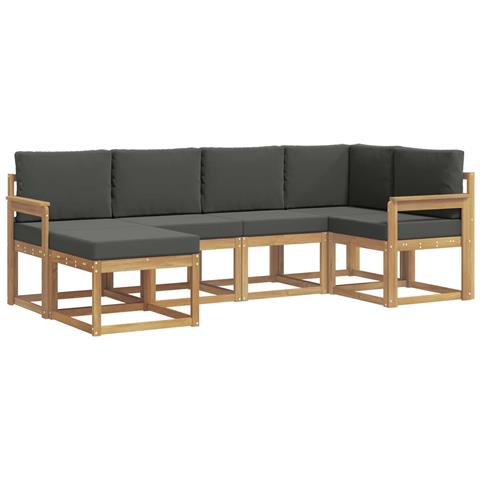 Set di divani da esterno 6 pcs Bianco e Antracite Poliestere - Foto 1