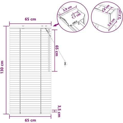 Tenda Veneziana Bianco 65 x 130 cm 35 mm - Foto 9