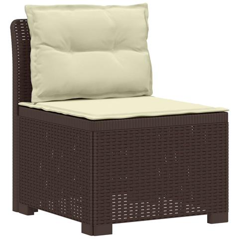 Divano da Giardino a 1 Posto con Cuscini Aspetto Rattan PP - Foto 1