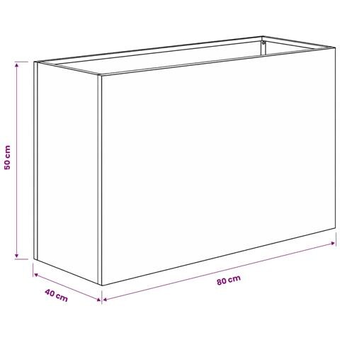 Vaso da giardino Argento 80 x 40 x 50 cm Acciaio zincato - Foto 7
