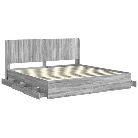 Struttura del letto con stoccaggio e testata Grigio Sonoma - Foto 10