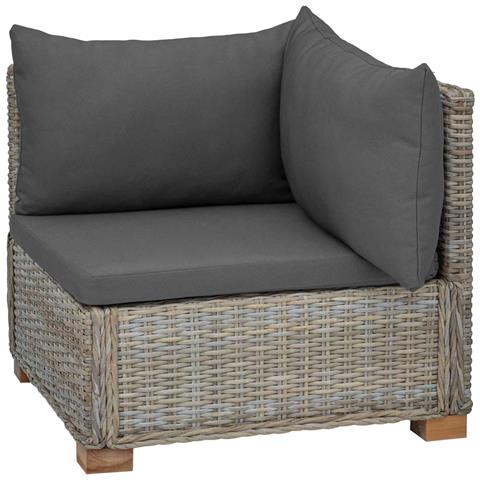 Divano Angolare con Cuscini GENDT Rattan naturale Grigio Kubu - Foto 1