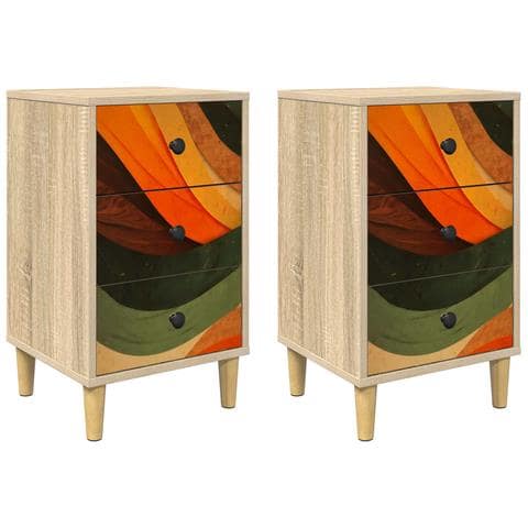 Armadio da Notte ZAANDAM 2 pz Rovere Sonoma 36 x 33 x 60 cm - Foto 1