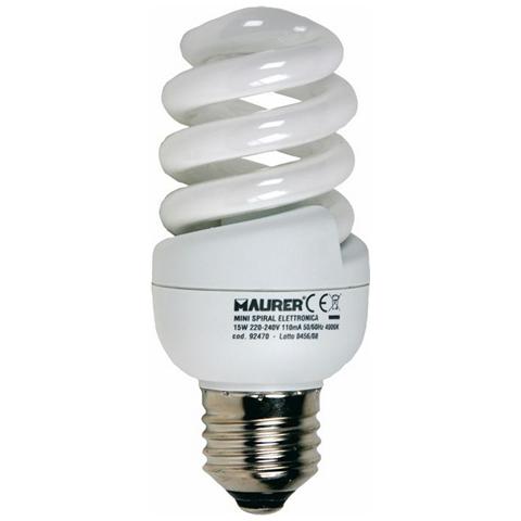 Lampadina Risparmio Energetico Spiral Compact E27 15W Luce Fredda - Foto 1