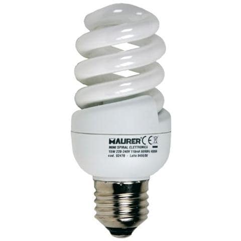 Lampadina Risparmio Energetico Spiral Compact E27 15W Luce Fredda - Foto 2