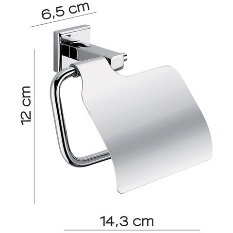 Portarotolo Coperto Da Muro In Acciaio Inox Aisi 304 E Cromall 6925 Serie Colorado Cromato - Foto 3