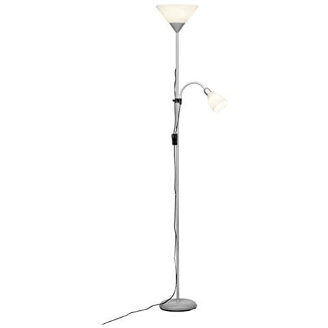 G98811/05 a, Spari Led Piantana Con Luce Da Lettura, Metallo, 10 w, E27, Argento / bianco, 41 x 180 cm - Foto 1