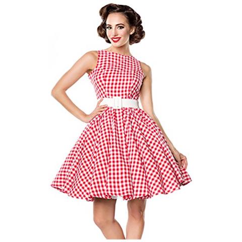 vestito a quadretti bianco e rosso