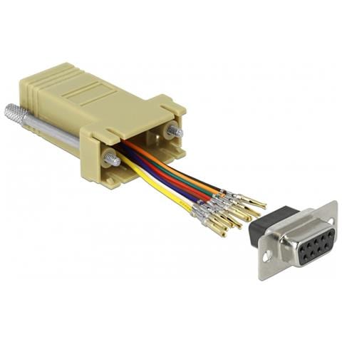 66164 cavo di interfaccia e adattatore Sub-D 9 pin Rj-45 Nero, Grigio, Acciaio inossidabile - Foto 1