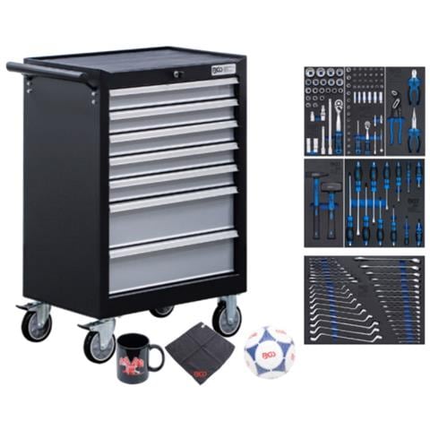 Carrello Da Officina A 7 Cassetti - 129 Strumenti - 6065 - Foto 1