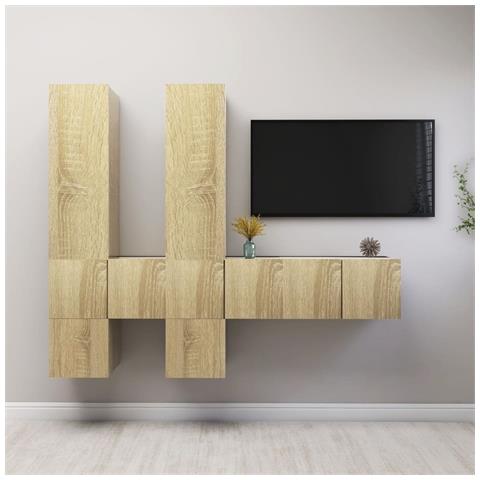 Set Porta Tv 7 Pz Rovere Sonoma In Truciolato - Foto 10