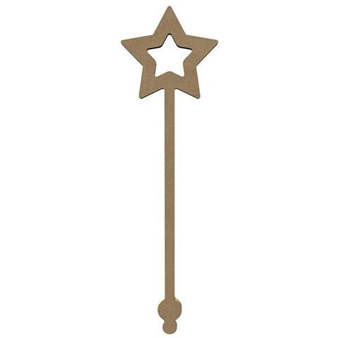 Bastone Stella Di Legno Mdf Per Decorare - 34 X 10 Cm - Foto 1