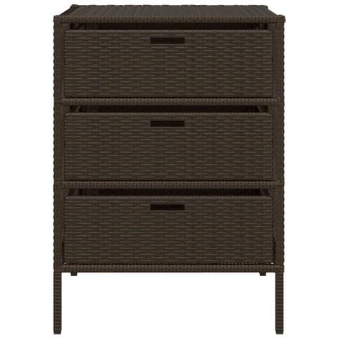 Armadietto Portaoggetti Giardino Marrone 55x59x80cm Polyrattan - Foto 2