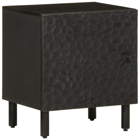 Comodini 2pz Neri 40x33x46 Cm In Legno Massello Di Mango - Foto 2