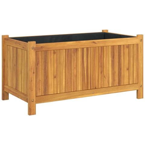 Fioriera Giardino Con Rivestimento 80x42x40 Cm Massello Acacia - Foto 2
