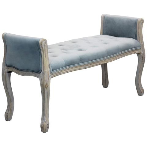 Panca Poltrona Da Interno In Legno E Tessuto Seduta Comoda Marylean - Aliceblue - Foto 1