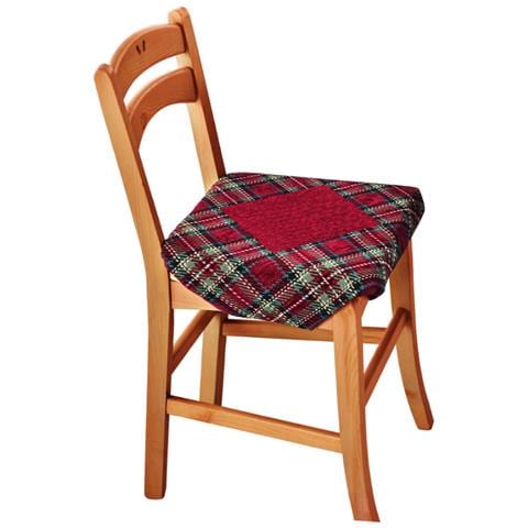 Set Cuscini Coprisedia Imbottiti Cinigliati Sfoderabili Modello Tartan Bordeaux - Foto 1