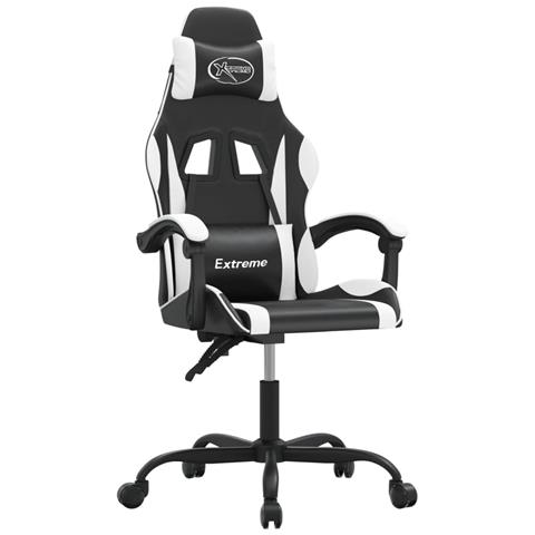 Sedia da Gaming Nero e Bianco in Similpelle - Foto 1