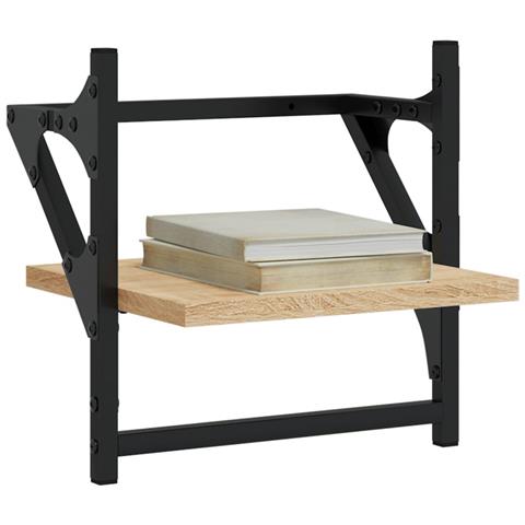 Mensole A Parete Con Aste 2pz Rovere Sonoma 30x25x30 Cm - Foto 3