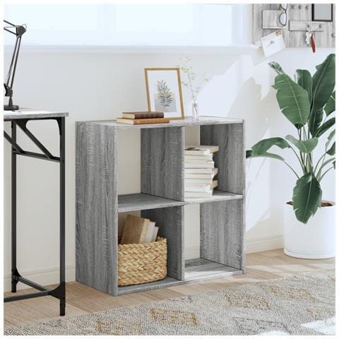 Libreria Grigio Sonoma 68,5x32x68,5 Cm In Legno Multistrato - Foto 3
