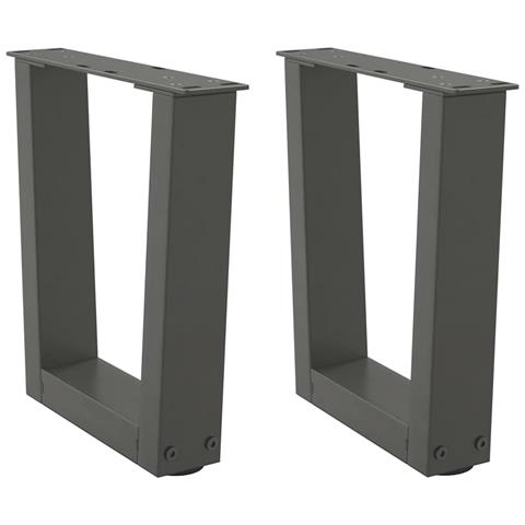 Gambe Tavolo Pranzo A V 2 Pz Antracite 40x(30-31,3)cm Acciaio - Foto 1