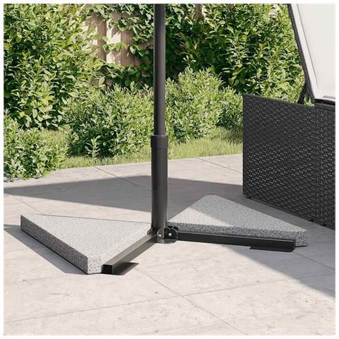 Piastre Per Parasole 2 Pz In Granito Triangolare 14 Kg Grigio - Foto 3