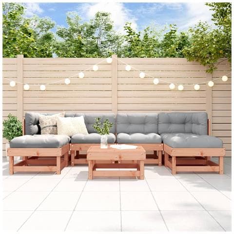 Set Salotto Da Giardino 7 Pz In Legno Massello Di Douglas - Foto 1