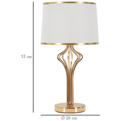 Lampada Da Tavolo Mf131 - Bianco - Metallo - 28x28x53 Cm - Foto 6