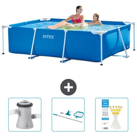 Piscina Fuori Terra - Rettangolo - 220x150x60 Cm - Blu - Include Accessori Coordinati Cb82 - Foto 1