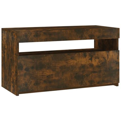 Lusso Casadino - Mobile Porta Tv Con Luci Led Rovere Fumo 75x35x40 Cm - Foto 1