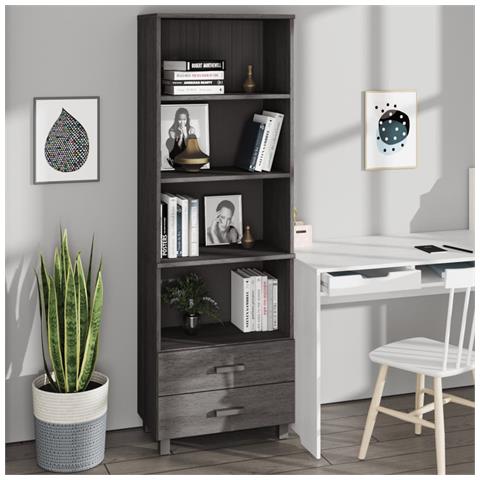 Lusso Casadino -  Credenza Hamar Grigio Chiaro 60x35x180cm Legno Massello Di Pino - Foto 8