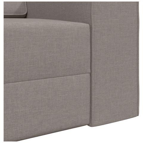 Divano Letto 2-in-1 Tortora 245x150x60.5 cm Tessuto - Foto 9