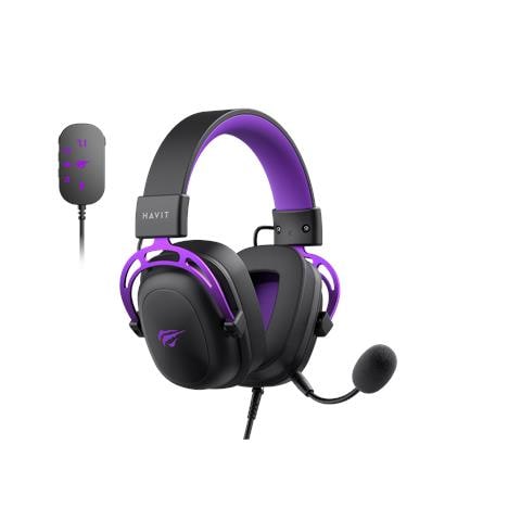 H2002C+U cuffia e auricolare Cuffie Cablato A Padiglione Gaming Nero, Viola - Foto 5