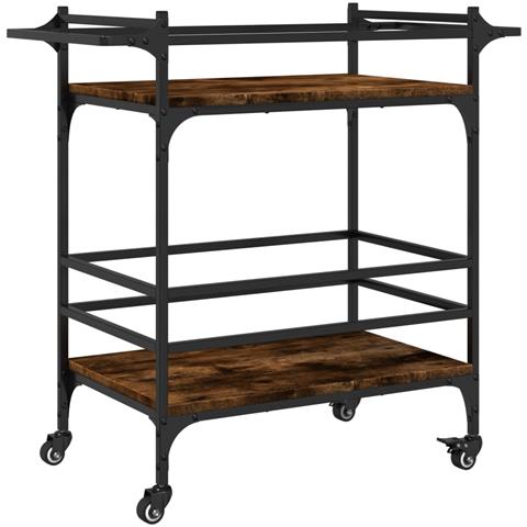 Carrello da Cucina Rovere Fumo 82x40x78,5 cm Legno Multistrato - Foto 1
