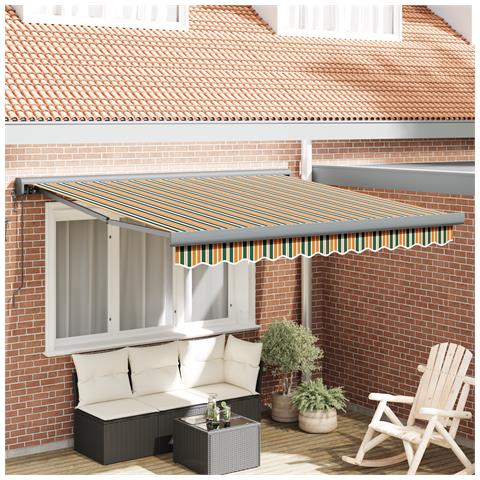 Tenda Retrattile Automatica Verde e Gialla 350x250 cm, Tessuto di Ricambio per Tenda  per Struttura 3,5x2,5 m Verde e Giallo - Foto 2